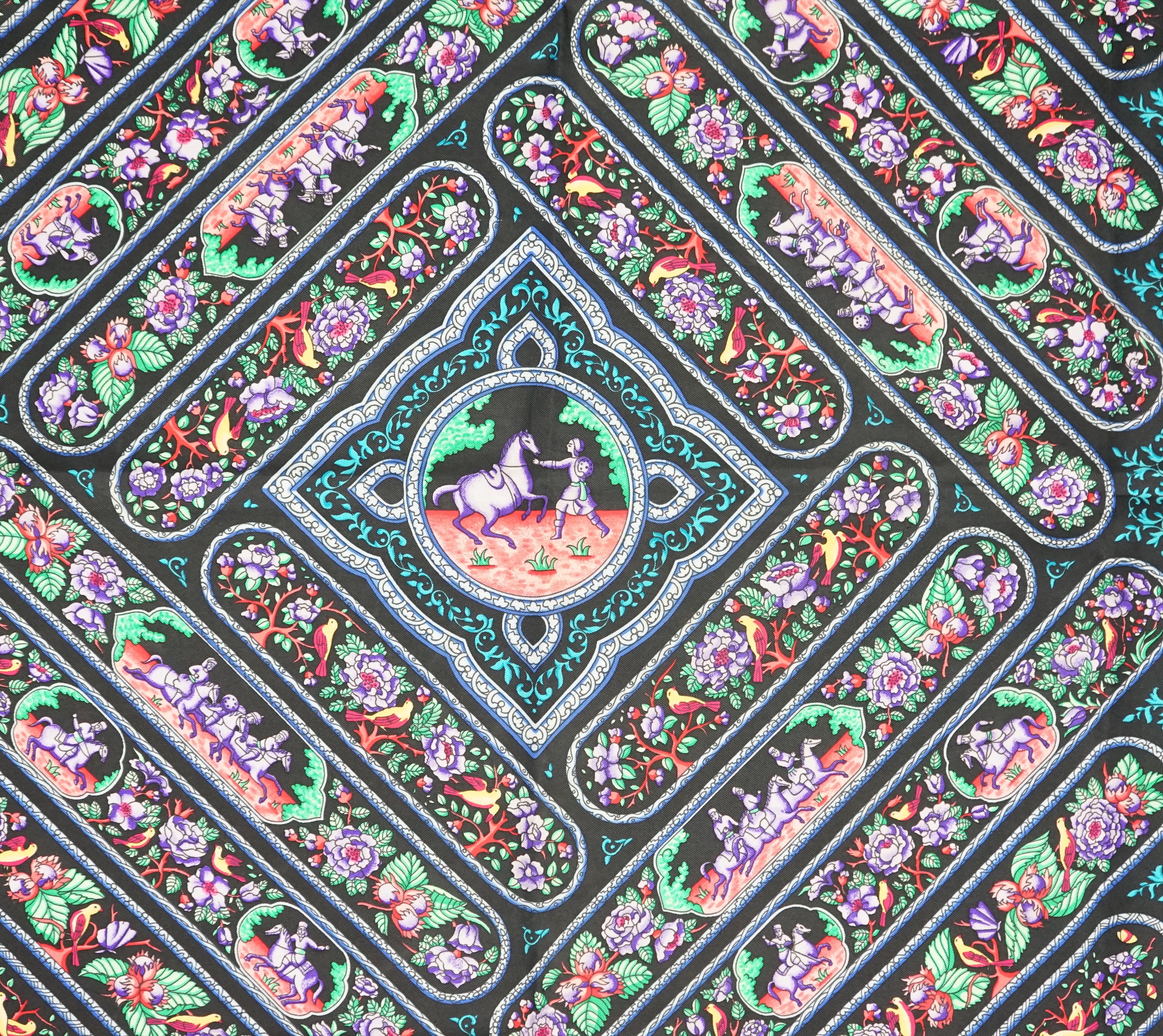 A Hermès silk scarf - Qalamdan by Catherine Baschet, c.1990, 90cm x 90cm